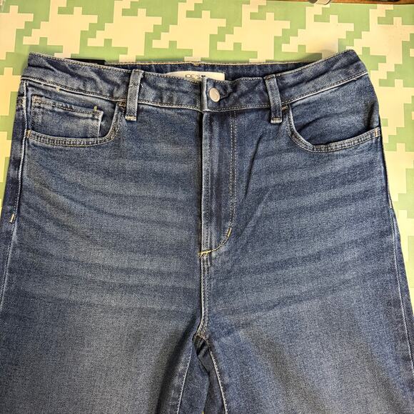 Joe’s Jeans Indigo Rinse Raw Hem Mid Rise Straight Leg Size 32 x 31.5 Ankle NWT - Picture 3 of 5